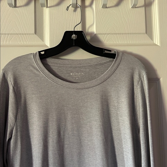 Lot of Three Athleta Uptempo L/S Crew in Heathered Blue, Gray, and Black - Picture 3 of 4